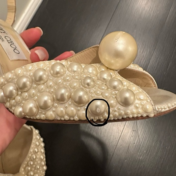 Jimmy Choo Sacora 100MM Embellished Sandals Size 37 - Picture 15 of 15